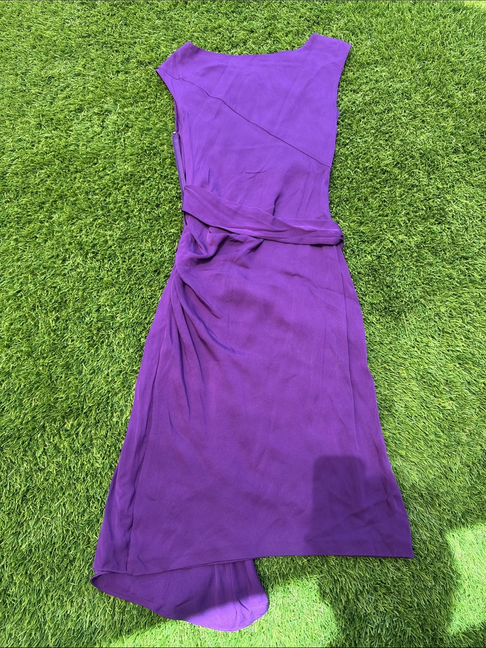 Diane Von Furstenberg Violet Midi Dress 100% Silk - Picture 15 of 16